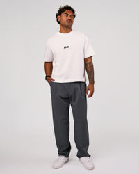 Man wearing Progression Super Heavyweight Boxed Tee - White-Black | Model:Xav | Size:L | Thumbnail Index: 7