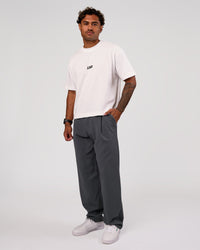 Man wearing Progression Super Heavyweight Boxed Tee - White-Black | Model:Xav | Size:L | Thumbnail Index: 8