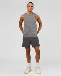 Man wearing AeroFLX+ Seamless Muscle Tank - Dark Storm/Alloy | Model:Albert | Size:M | Thumbnail Index: 1