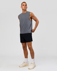 Man wearing Base FLXCotton Tank Regular Fit -8cm - Dark Storm Washed | Model:Albert | Size:M | Thumbnail Index: 5