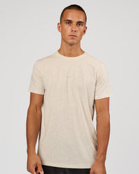 Man wearing Base FLXCotton Tee - Silver Marl | Model:Albert | Size:M | Thumbnail Index: 0