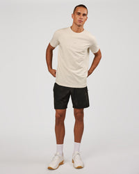 Man wearing Base FLXCotton Tee - Silver Marl | Model:Albert | Size:M | Thumbnail Index: 4