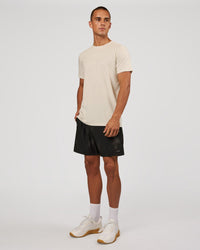 Man wearing Base FLXCotton Tee - Silver Marl | Model:Albert | Size:M | Thumbnail Index: 5