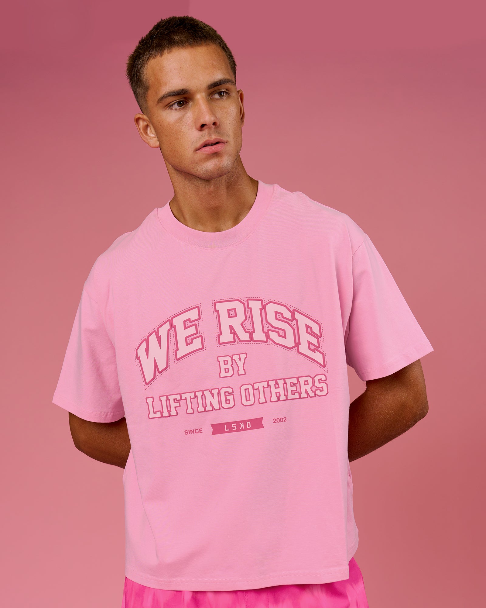 BCAM Heavyweight FLXCotton Graphic Boxed Tee - Pink Rose | LSKD