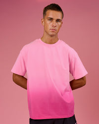 Man wearing BCAM Ombre Heavyweight FLXCotton Oversized Tee  - Pink Rose-Ultra Pink | Model:Albert | Size:M | Thumbnail Index: 1