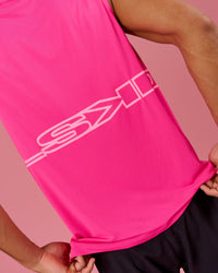 Man wearing BCAM Rep Muscle Training Tank - Ultra Pink | Model:Albert | Size:M | Thumbnail Index: 9