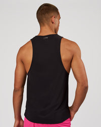 Man wearing Cadence Game Plan Tank - Black | Model:Albert | Size:M | Thumbnail Index: 3