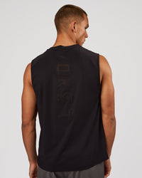 Man wearing Cadence Swift Muscle Tank - Black | Model:Albert | Size:M | Thumbnail Index: 2
