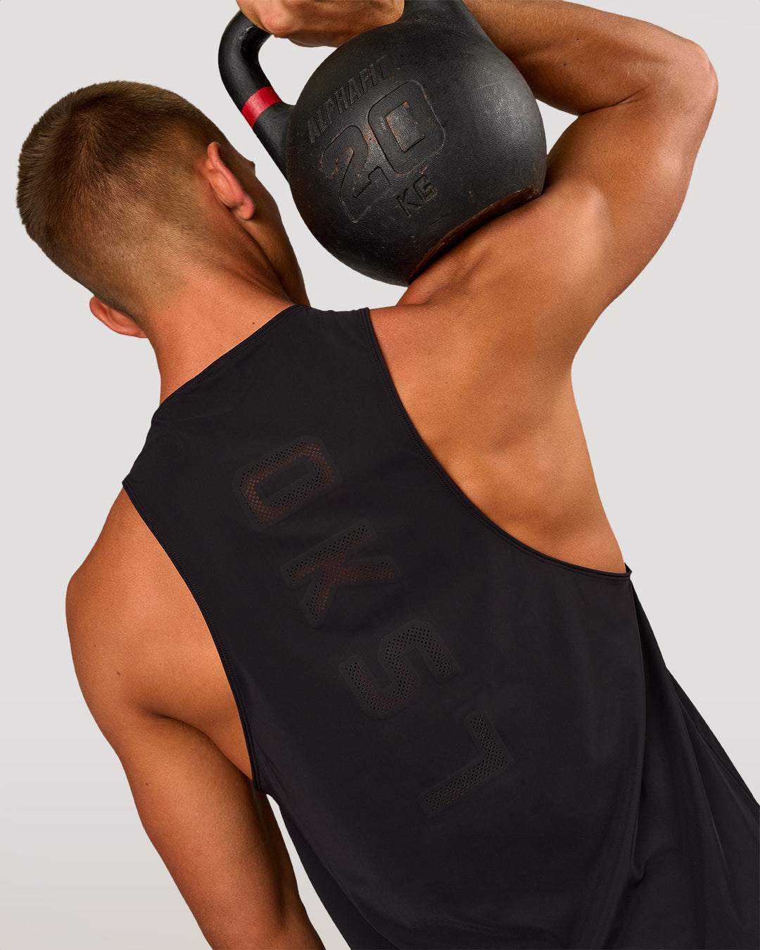 Man wearing Cadence Swift Tank - Black | Model:Albert | Size:M - view 3