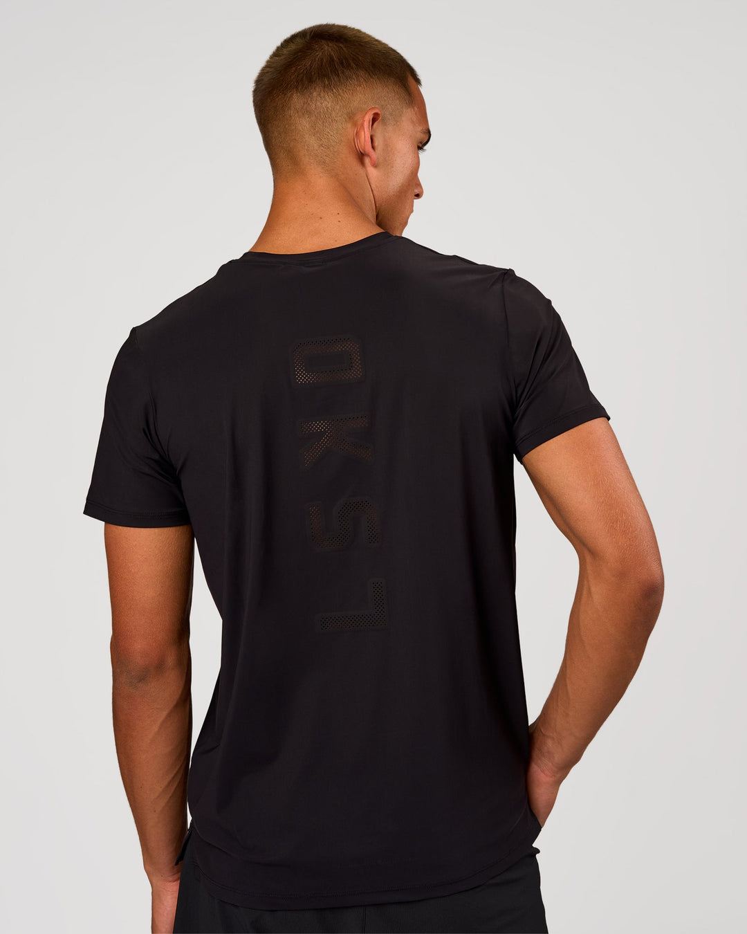 Man wearing Cadence Swift Tee - Black | Model:Albert | Size:M - view 2