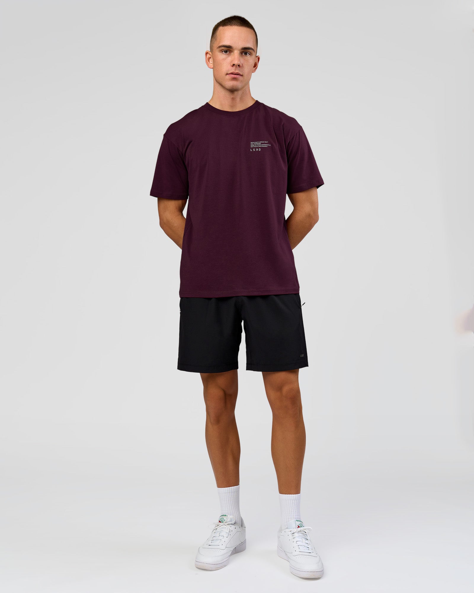 Coffee Run FLXCotton Oversized Tee - Cherry Lacquer-Black | LSKD