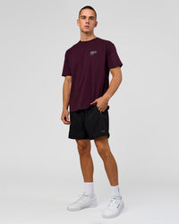 Man wearing Coffee Run FLXCotton Oversized Tee - Cherry Lacquer-Black | Model:Albert | Size:M | Thumbnail Index: 6