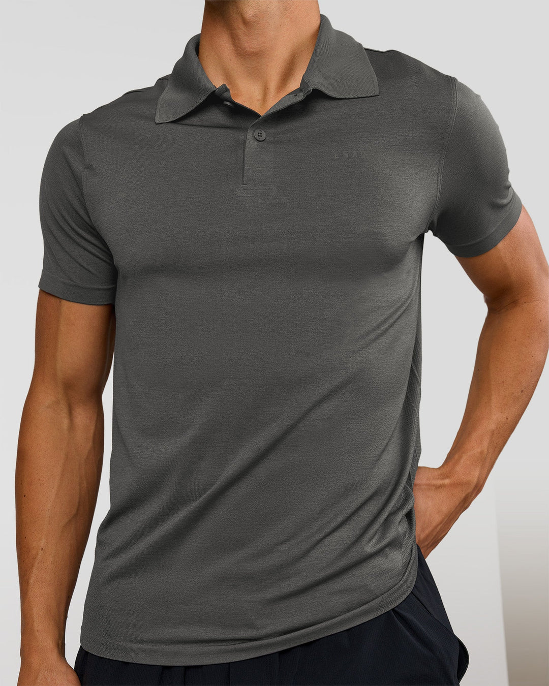 Man wearing Drive Seamless Polo - Dark Storm | Model:Albert | Size:M - view 13