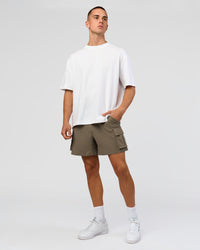 Man wearing Functional Cargo 6" Short - Walnut Grey | Model:Albert | Size:M | Thumbnail Index: 9