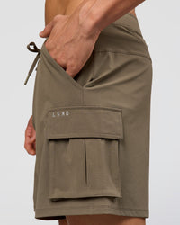 Man wearing Functional Cargo 6" Short - Walnut Grey | Model:Albert | Size:M | Thumbnail Index: 12