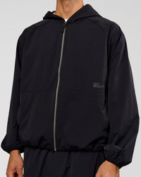 Man wearing Motion Hooded Jacket - Black | Model:Albert | Size:M | Thumbnail Index: 3