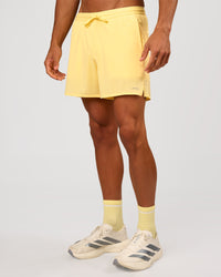 Man wearing Pace 5" Lined Running Short - Lemon | Model:Albert | Size:M | Thumbnail Index: 5