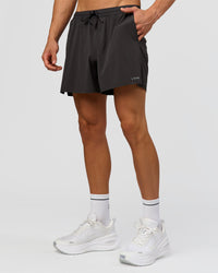 Man wearing Pace 5" Running Short - Black-Onyx | Model:Albert | Size:M | Thumbnail Index: 2