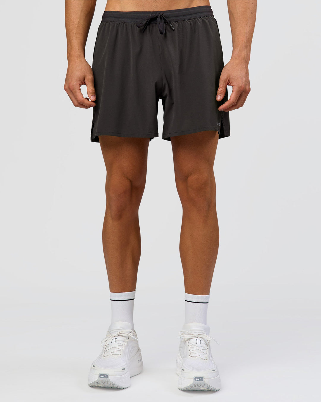 Man wearing Pace 5" Running Short - Black-Onyx | Model:Albert | Size:M - view 5
