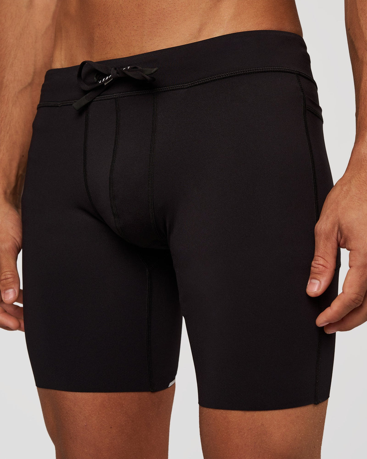 Man wearing Race Day 8" Short Tight - Black-Reflective | Model:Albert | Size:M - view 2