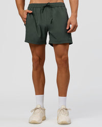 Man wearing Rep 5" Performance Short - Carbon Green | Model:Albert | Size:M | Thumbnail Index: 3