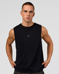 Man wearing Run Club FLXCotton Tank - Black-White | Model:Albert | Size:M | Thumbnail Index: 4