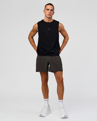 Man wearing Run Club FLXCotton Tank - Black-White | Model:Albert | Size:M | Thumbnail Index: 5