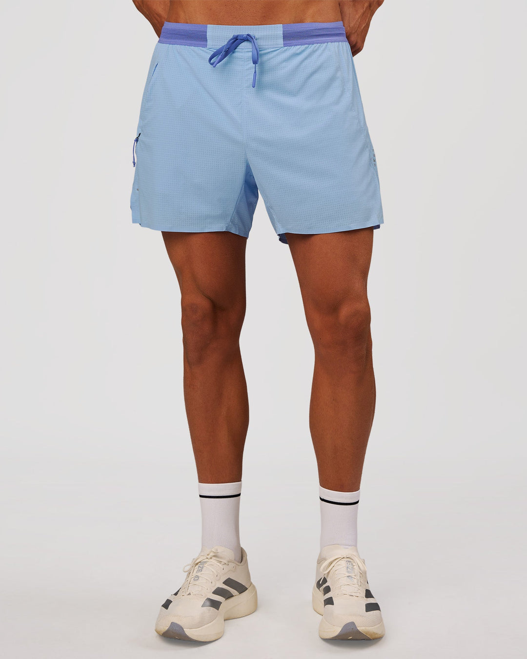 Man wearing UltraAir 5" Lined Performance Short - Bluebell | Model:Albert | Size:M - view 2