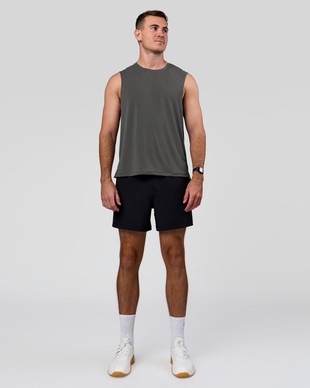 Man wearing Rep+ 5” Training Short - Black | Model:Alex | Size:M - view 2