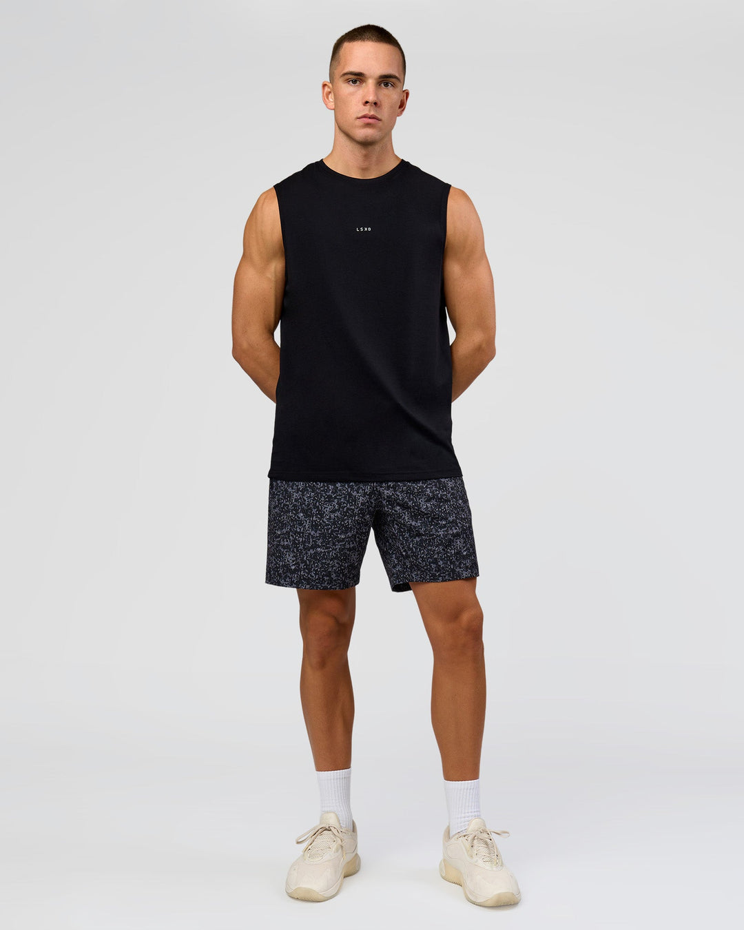 Man wearing Base FLXCotton Tank - Black | Model:Base | Size:M - view 6