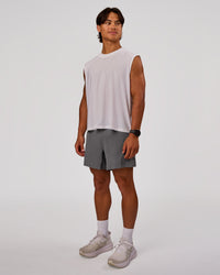 Man wearing Flow-Mode Lined 5" Short - Dark Storm | Model:George | Size:M | Thumbnail Index: 5