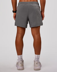 Man wearing Flow-Mode Lined 5" Short - Dark Storm | Model:George | Size:M | Thumbnail Index: 9