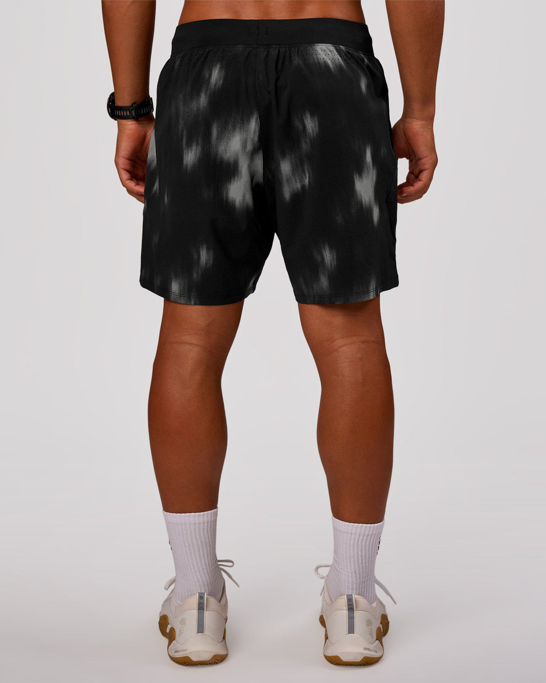 Man wearing Functional Training 7" Short - Bitmap Blur Black | Model:George | Size:M - view 3