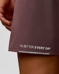 Man wearing Pace 5" Lined Running Short - Cocoa Powder-Off White | Model:George | Size:M | Thumbnail Index: 8