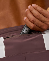Man wearing Pace 5" Lined Running Short - Cocoa Powder-Off White | Model:George | Size:M | Thumbnail Index: 9