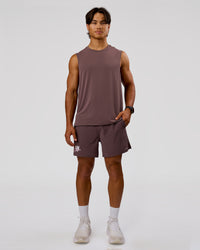 Man wearing Rep Muscle Training Tank - Cocoa Powder-Off White | Model:George | Size:M | Thumbnail Index: 3