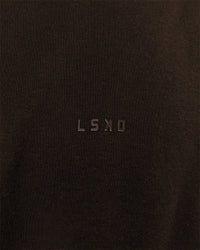 Man wearing Base Quarter Zip Sweater - Ground Coffee | Model:Leandro | Size:M | Thumbnail Index: 13
