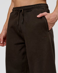 Man wearing Base Wide Leg Track Pant - Ground Coffee | Model:Leandro | Size:M | Thumbnail Index: 3