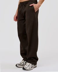 Man wearing Base Wide Leg Track Pant - Ground Coffee | Model:Leandro | Size:M | Thumbnail Index: 6