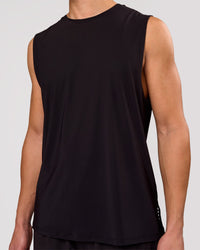 Man wearing Cadence MicroMotion Muscle Tank - Black | Model:Leandro | Size:M | Thumbnail Index: 0