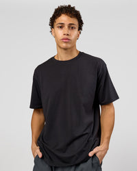 Man wearing Benchmark FLXCotton Oversized Tee - Onyx-Yellow Fizz | Model:Leandro | Size:M | Thumbnail Index: 7