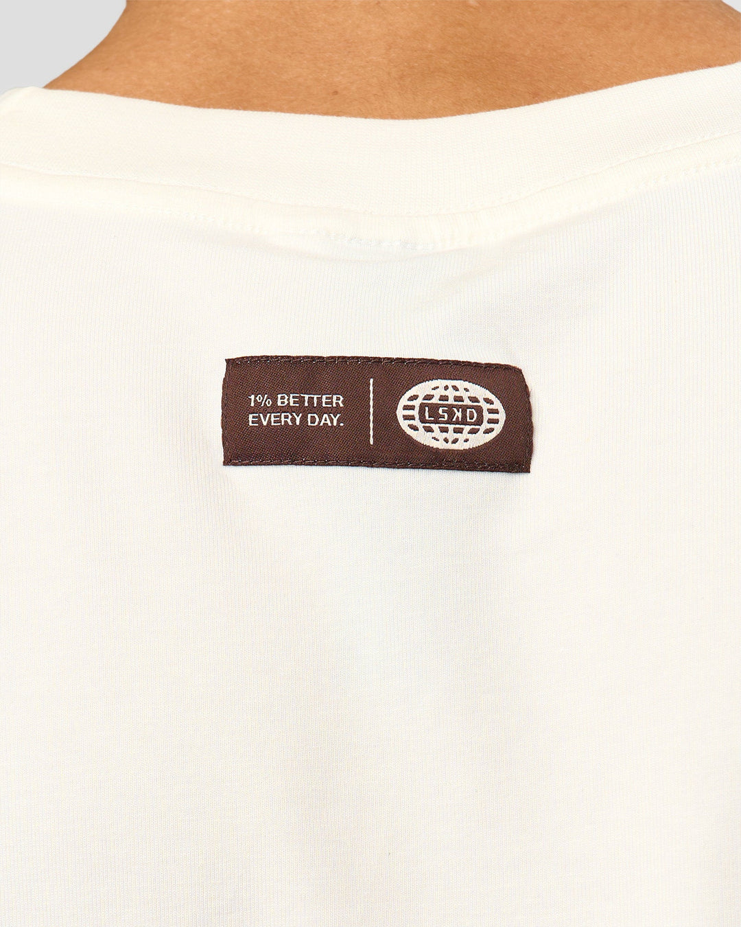 Man wearing Inline Heavyweight FLXCotton Oversized Tee - Off White-Hot Chocolate | Model:Leandro | Size:M - view 13