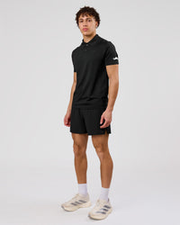 Man wearing Movember x LSKD Pace 5" Lined Running Short - Black | Model:Leandro | Size:M | Thumbnail Index: 3
