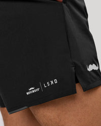 Man wearing Movember x LSKD Pace 5" Lined Running Short - Black | Model:Leandro | Size:M | Thumbnail Index: 7