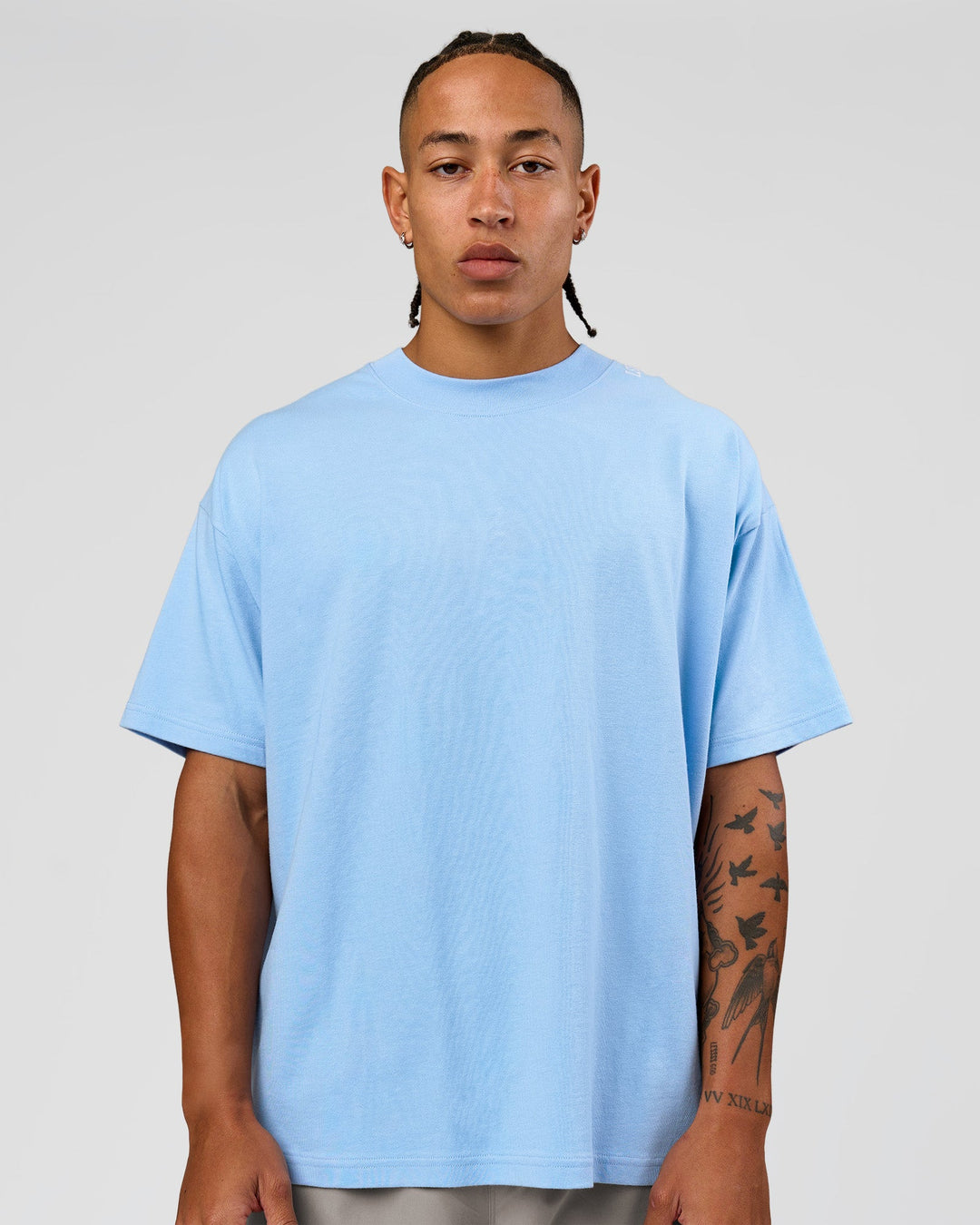 Man wearing Strong is Beautiful Heavyweight Oversized Tee - Open Air | Model:Malebo | Size:M - view 12