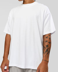 Man wearing Strong is Beautiful Heavyweight Oversized Tee - White | Model:Malebo | Size:M | Thumbnail Index: 5