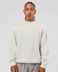 Man wearing Strong is Beautiful Oversized Sweater - Silver Marl | Model:Malebo | Size:M | Thumbnail Index: 12