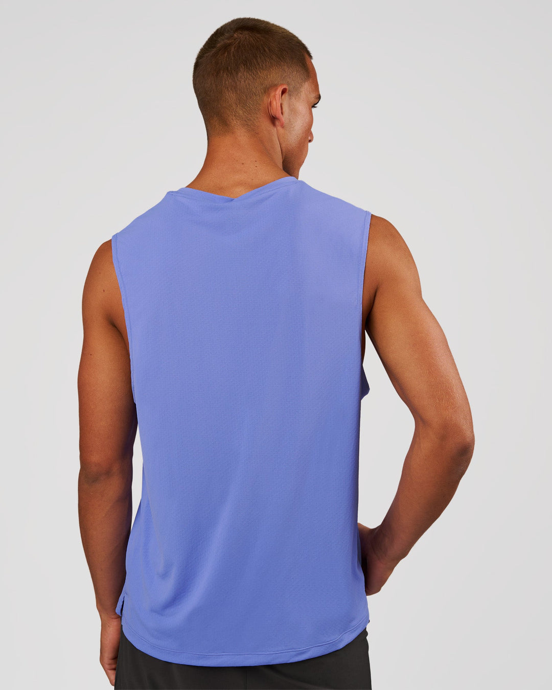 Man wearing Rep Muscle Training Tank - Bluebell | Model:Rep | Size:M - view 2