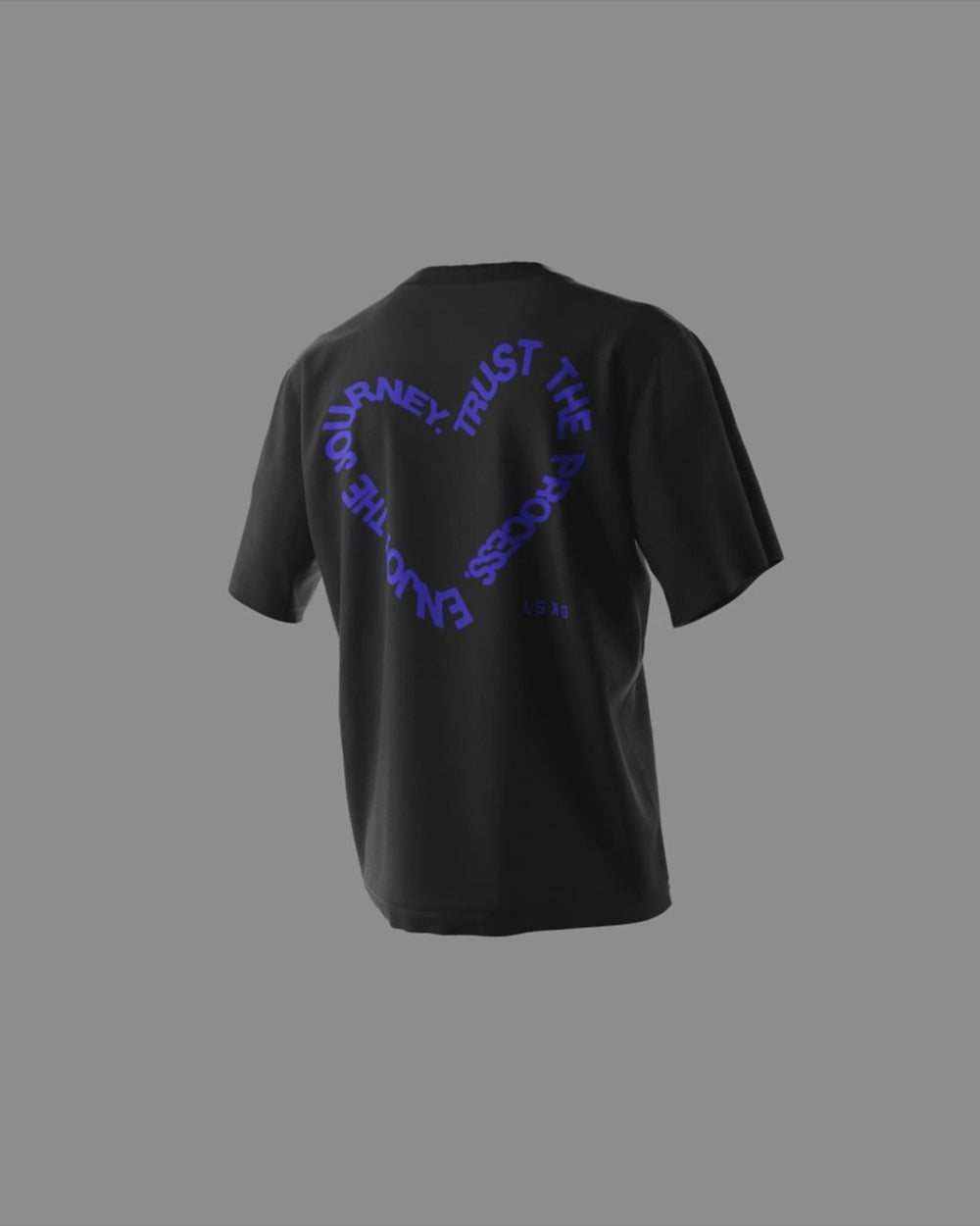 Unisex Love The Process FLXCotton Oversize Tee - Black-Power Cobalt