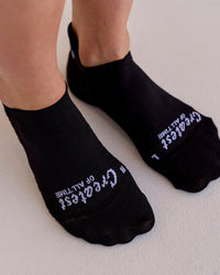 Studio image of Accelerate Performance Ankle Socks - Black-White | Thumbnail Index: 5